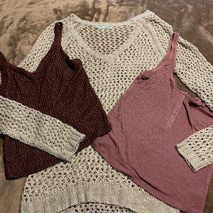 Set of 3 tops. Two American Eagle tanks.